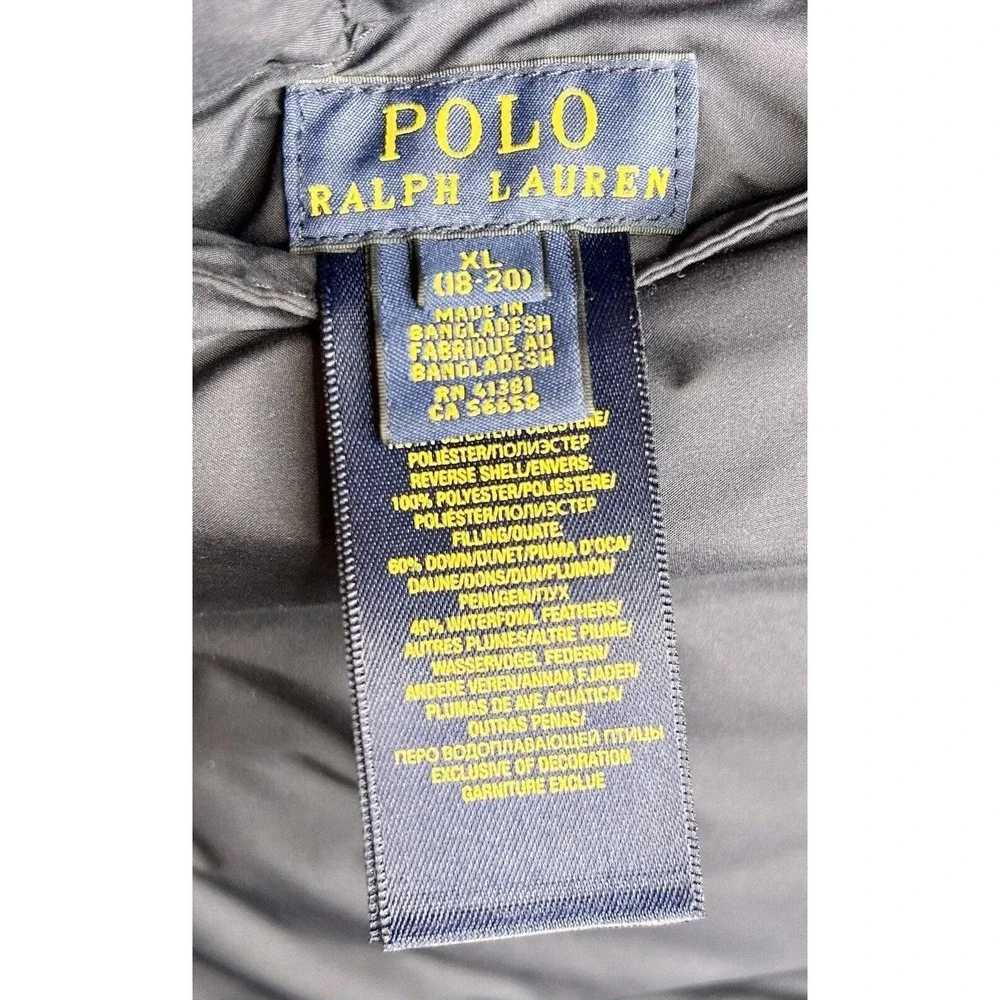POLO RALPH LAUREN BOYS REVERSIBLE VEST DOWN JACKET 18-20XL PUFFER RED NAVY
